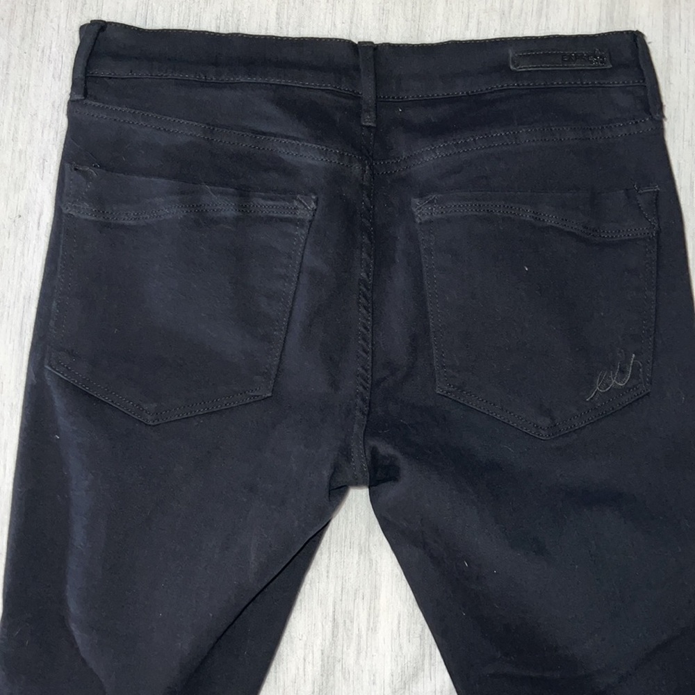 Express Mid Rise Black Ripped Jean Leggings - Picture 7 of 11